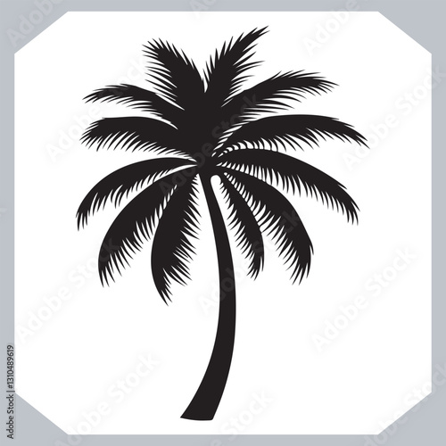 Obraz na płótnie Palm Trees Silhouette Black Simple Coconut Tree Silhouettes for Logos and Designs w salonie