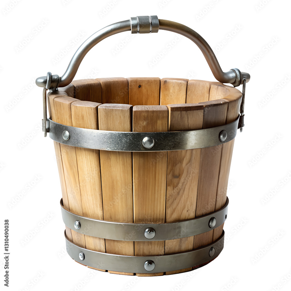 old wooden bucket isolated on transparent background old wooden bucket isolated on transparent background