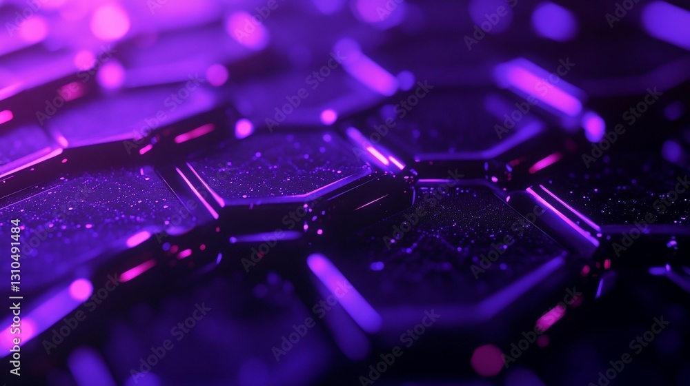 Fototapeta premium Purple Hexagon Pattern, Abstract Background