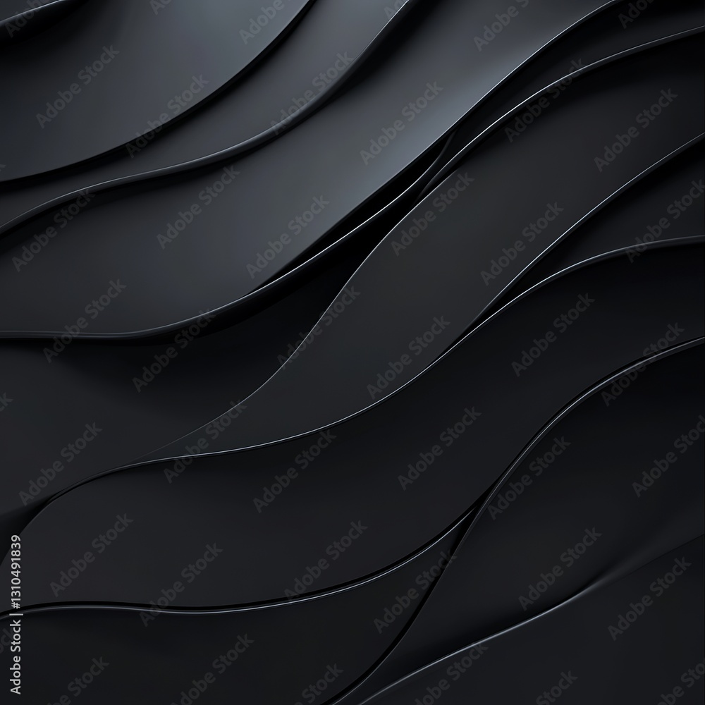 abstract wavy lines in dark silver and gray, 3D rendering on black background abstract wavy lines in dark silver and gray, 3D rendering on black background