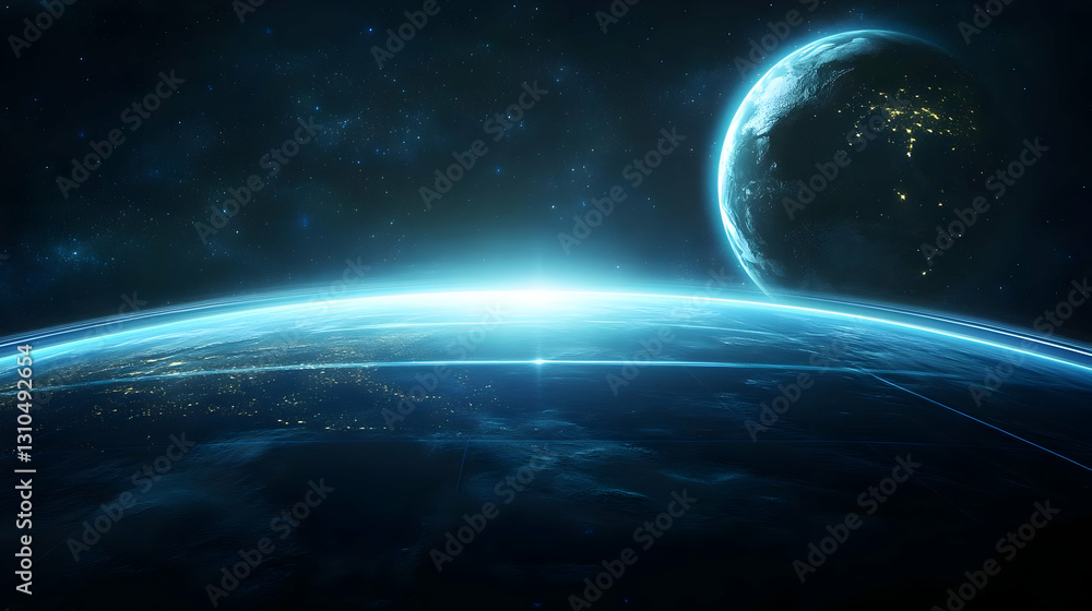Fototapeta premium Futuristic Planet Earth Background