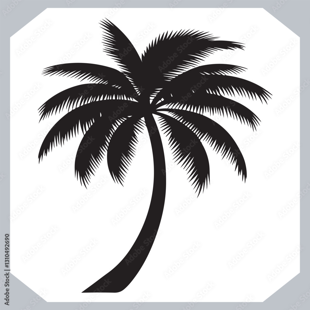 Black Palm Tree Silhouettes Coconut Tree Vector Graphics for Digital and Print Design