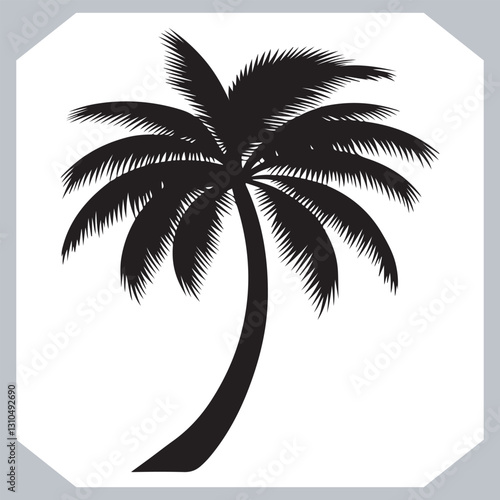 Obraz na płótnie Black Palm Tree Silhouettes Coconut Tree Vector Graphics for Digital and Print Design w salonie