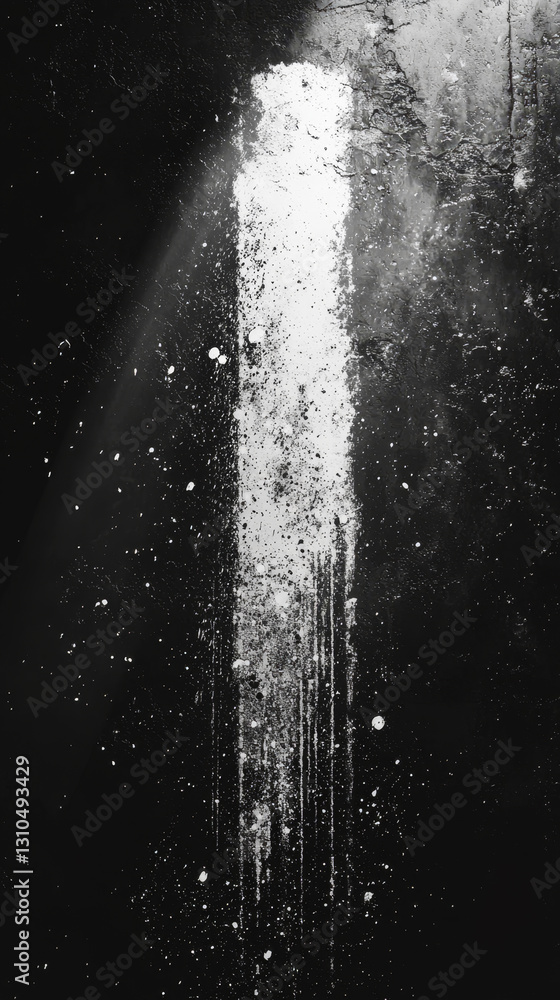 Obraz premium Abstract textured black and white paint splatter background