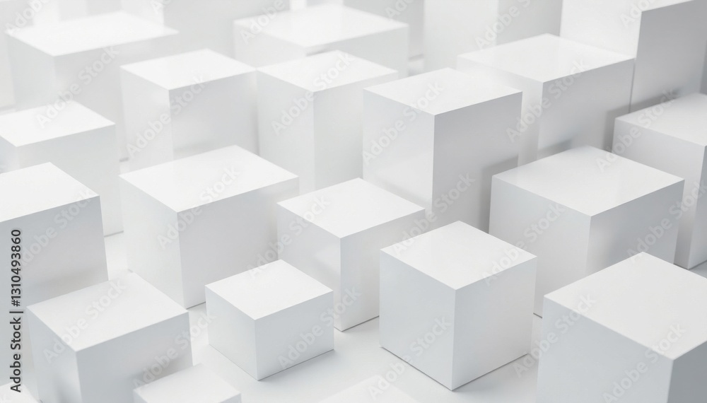White cube boxes with random shifted background , #white, #cube White cube boxes with random shifted background , #white, #cube
