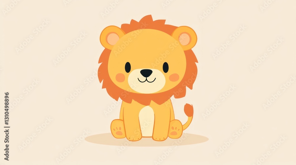 A Cute Cartoon Lion Is Sitting In Front Of Us
