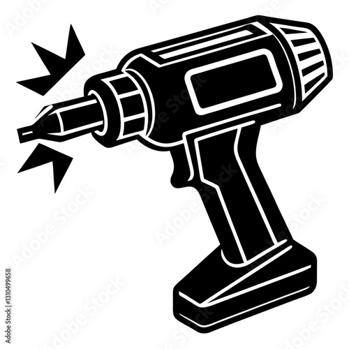 Impact Driver Outline Construction Vector Illustration – Cartoons, Clipart, Line Art Design, Vector illustration of an impact driver tool for digital products, perfect for construction themes