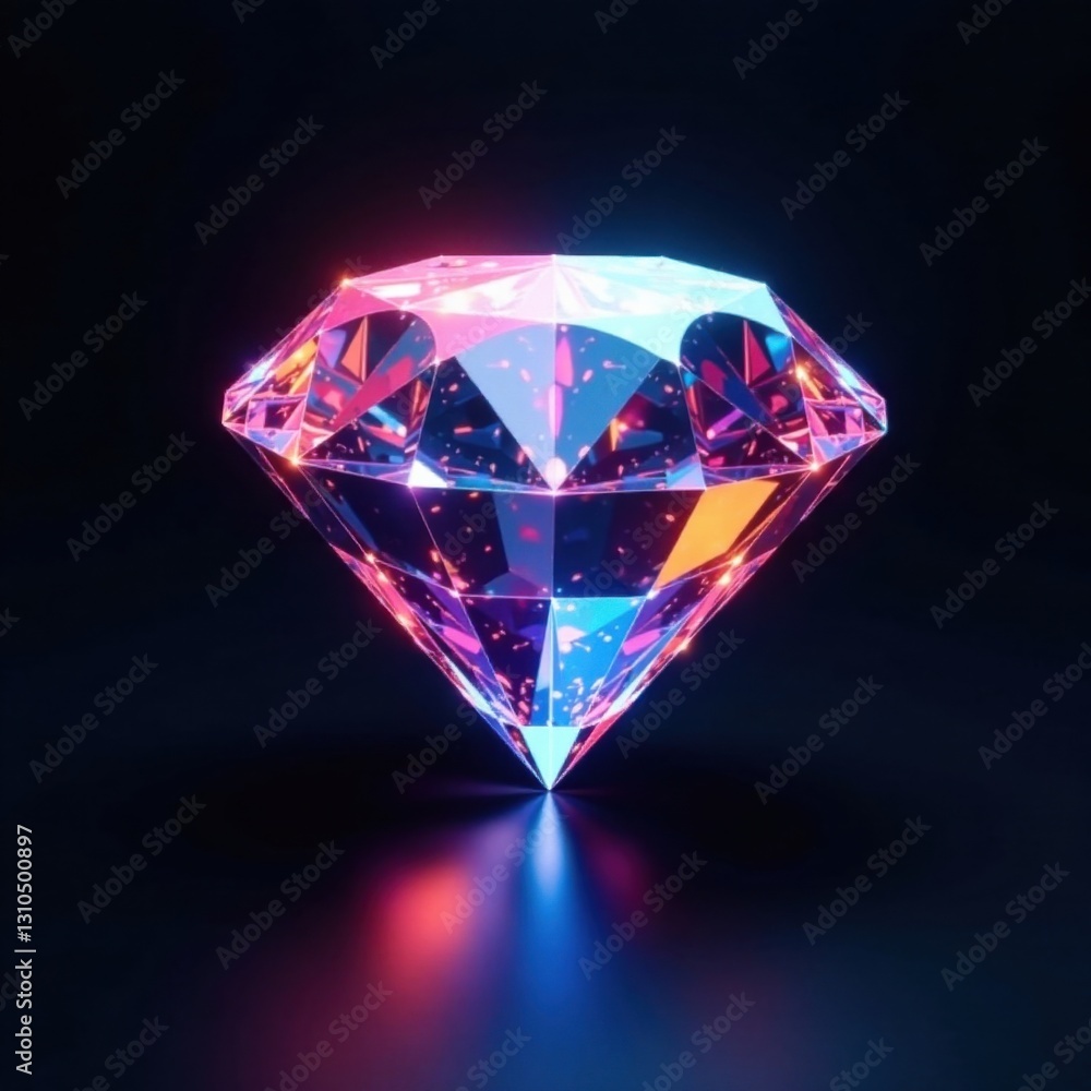 Sparkling diamond centerpiece isolated on dark background, crystal, sparkle, metallic Sparkling diamond centerpiece isolated on dark background, crystal, sparkle, metallic