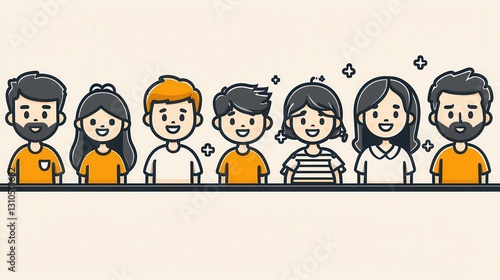 Diverse Family Icon Collection in Minimalist Line Art Style Showcasing 15 Unique Designs Representing a Variety of Relationships Connections and Lifestyles
