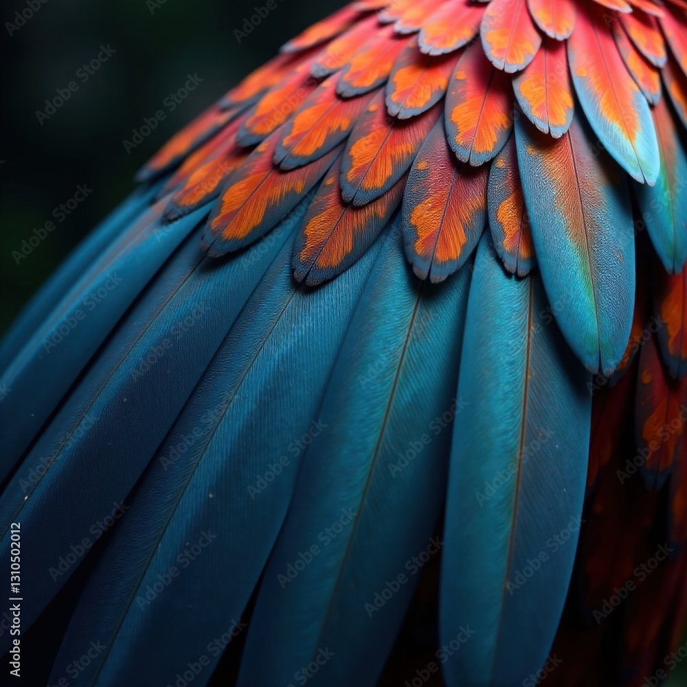 Fototapeta premium Stunning close-up of intricate feather patterns and textures on a pair of majestic wings, wing structure, bird wings, feathers