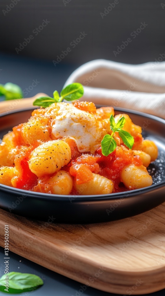 Plate of delicious pasta garnished with fresh tomatoes creating a tempting italian culinary experience perfect for dinner Plate of delicious pasta garnished with fresh tomatoes creating a tempting italian culinary experience perfect for dinner
