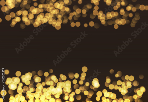 Vector abstract bokeh, golden light background.