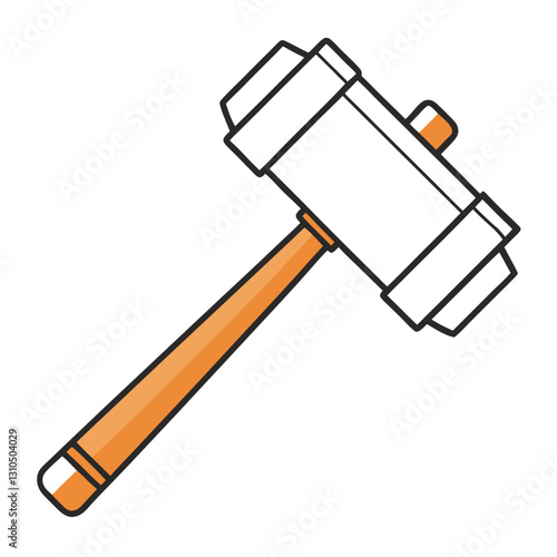 Minimalist Line Sketch of a Sledgehammer - Construction Vector Illustration, Clipart, Line Art, Minimalist sledgehammer line sketch for construction, repair, and industrial design.
