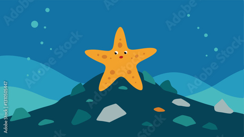 Starfish on Plastic Debris A starfish rests on a pile of plastic waste on the ocean floor ing how pollution affects even the smallest creatures.