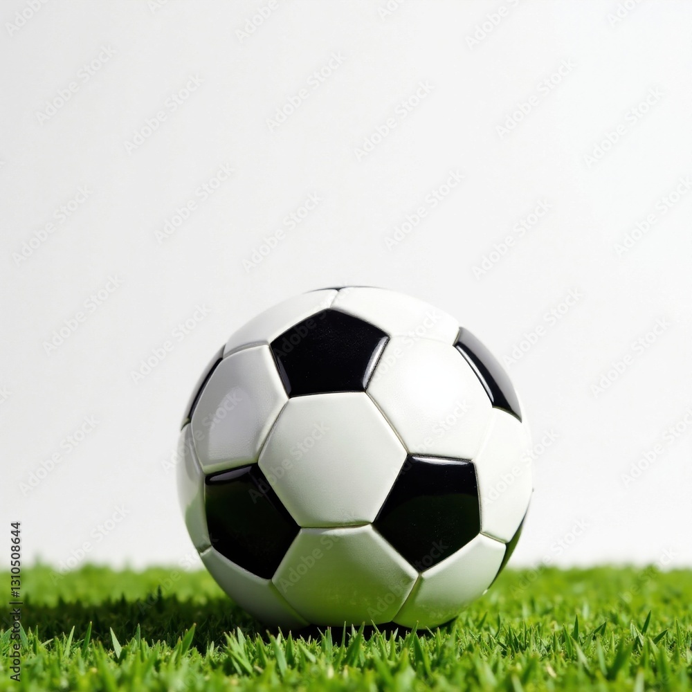 White background with soccer ball, emptiness, ball, isolation White background with soccer ball, emptiness, ball, isolation