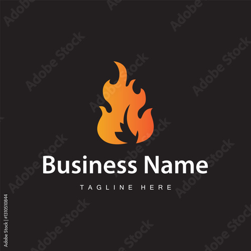 fire logo design template silhouette of fire burning illustration symbol simple flame