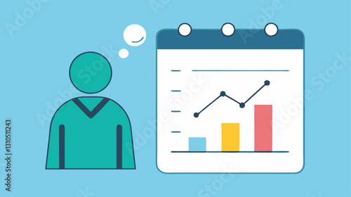 Monitoring Spending Habits A simple visualization of a person tracking daily expenses on a notepad with a side graph showing trends of spending over a week.