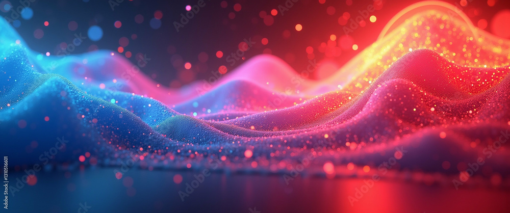 Luminous topographic abstract with sparkling colorful light points Luminous topographic abstract with sparkling colorful light points