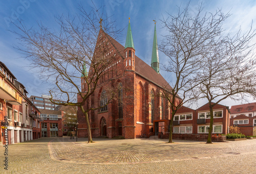 The red brick Gothic Church of St. Johann in Bremen, Germany