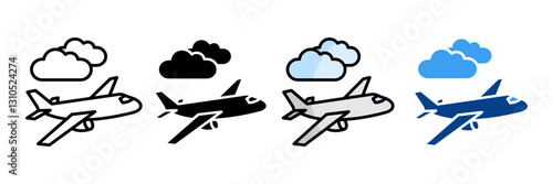 Airplane  Icon Set Multiple Style Collection