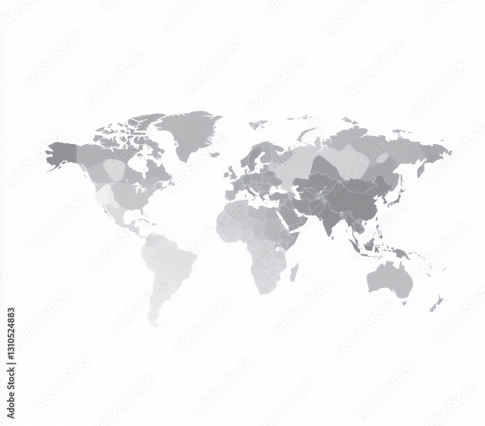 Fototapeta premium a gray vector world map with the focus on australia and china,