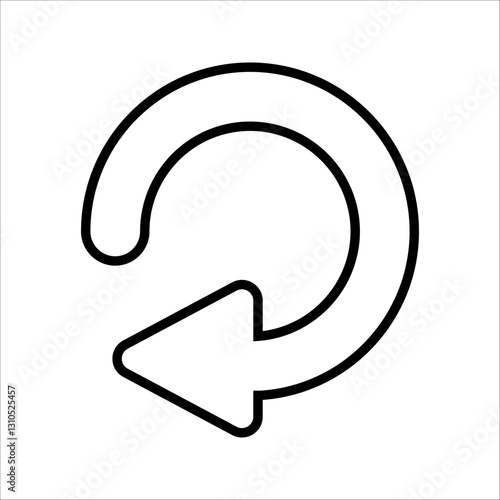 rotate clockwise Icon Symbol isolated white background. vector illustration. color editable.