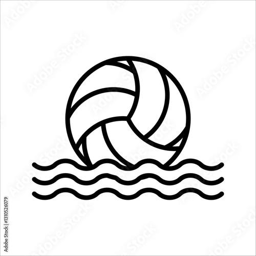 waterpolo Icon Symbol isolated white background. vector illustration. color editable.