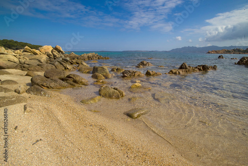 beach, cove and rocks at Caprera Punta RossaGallura (OT), ITALY, Sardinia, Maddalena Archipelago, Caprera Island, south-east coast photo