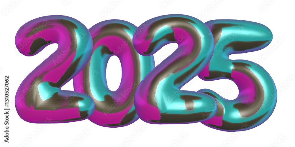 2025 3d render of a happy new year sign 2025 3d render of a happy new year sign