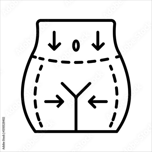 liposuction Icon Symbol isolated white background. vector illustration. color editable.