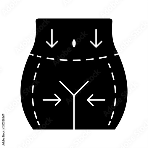 liposuction Icon Symbol isolated white background. vector illustration. color editable.