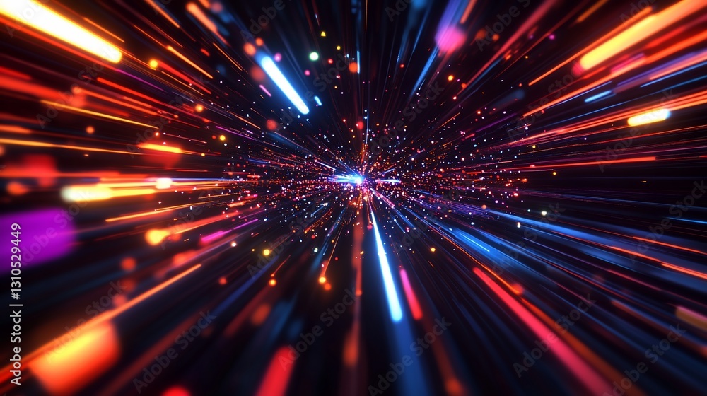 Vibrant Light Streaks in Cosmic Tunnel Vibrant Light Streaks in Cosmic Tunnel