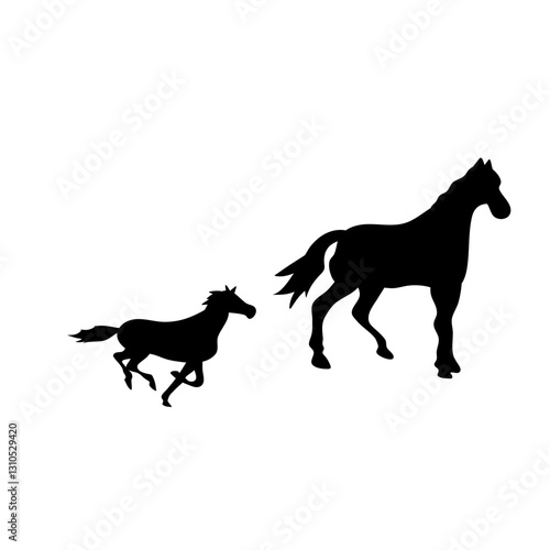 Horse collection vector silhouette
