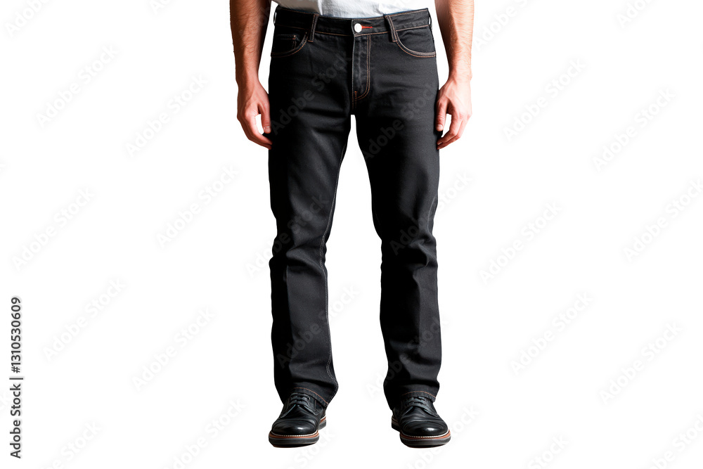 Black men's jeans trouser isolated on transparent background Black men's jeans trouser isolated on transparent background