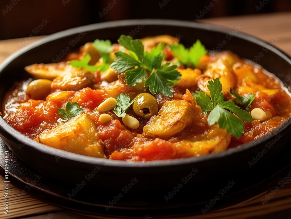 Hearty bowl of flavorful stew filled with beans and juicy tomatoes perfectly cooked and ready to savor on a cozy day Hearty bowl of flavorful stew filled with beans and juicy tomatoes perfectly cooked and ready to savor on a cozy day