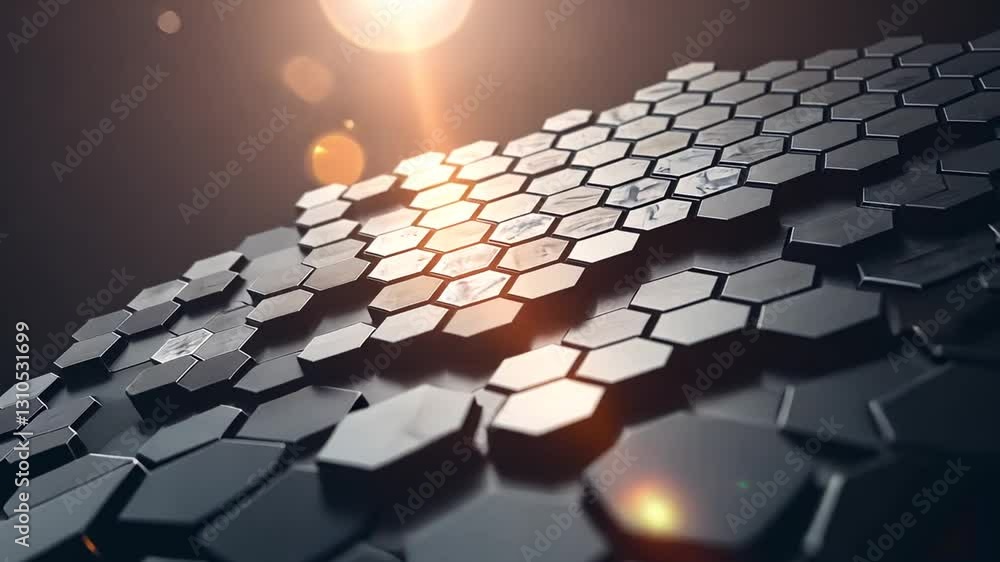 Abstract Futuristic Hexagon Grid Animation for Technology and Innovation Presentation