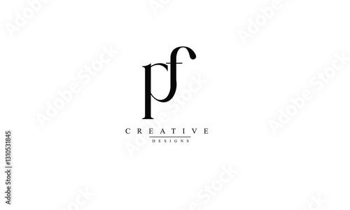 Alphabet letters Initials Monogram logo PF FP P F