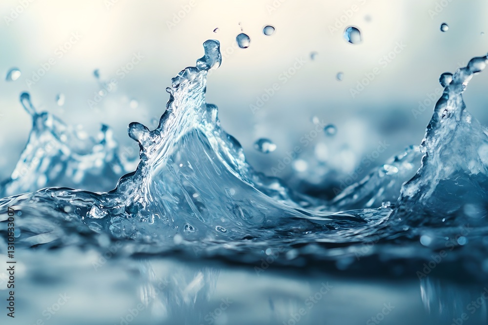 Elegant water splash image illustration, giving a fresh and cool visual effect Elegant water splash image illustration, giving a fresh and cool visual effect
