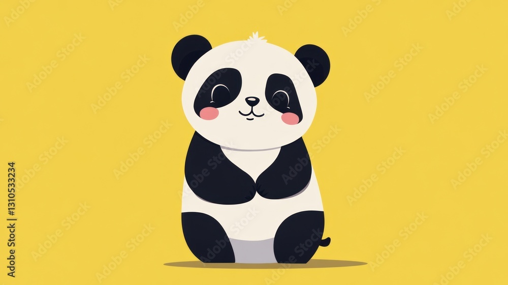 Fototapeta premium A Smiling Cute Panda Bear With Black and White Fur