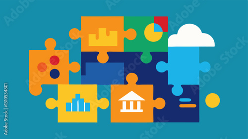 Investment Jigsaw Puzzle A jigsaw puzzle where each piece represents a different asset stocks bonds real estate etc. coming together to form a complete picture labeled Diversified