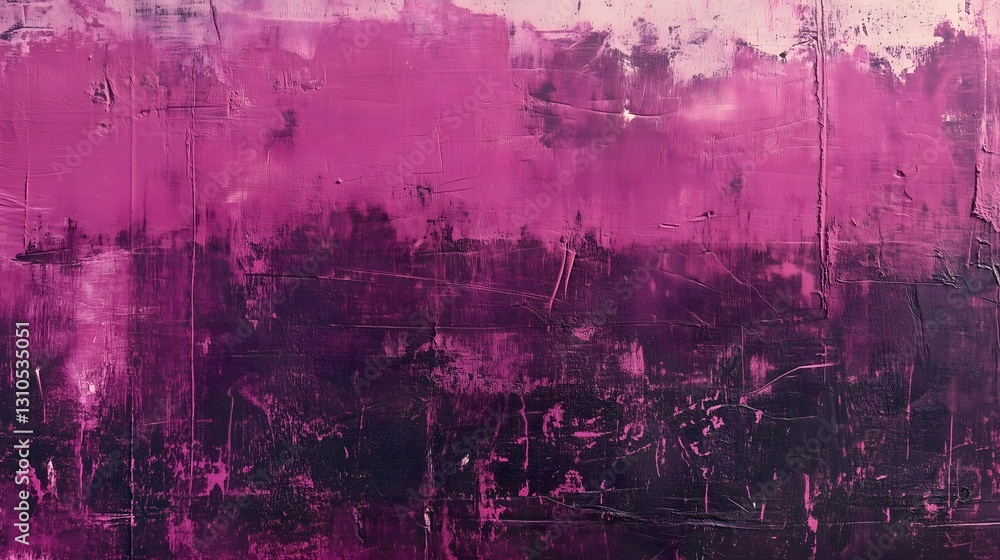 Obraz premium Abstract grunge texture in shades of pink, purple, and black with a distressed, artistic effect. The rough and expressive surface is perfect for backgrounds and creative designs.