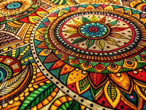 Wallpaper Mural Hand-Drawn Tribal Doodle Print:  Ethnically Inspired Decor Pattern Design Torontodigital.ca