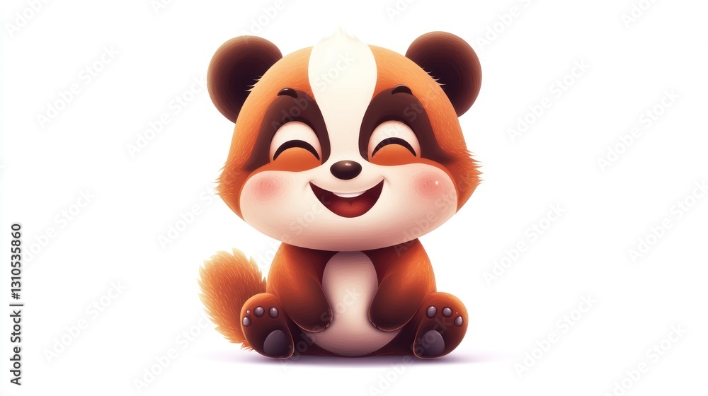 Naklejka premium A cute cartoon animal with a happy smile on its face