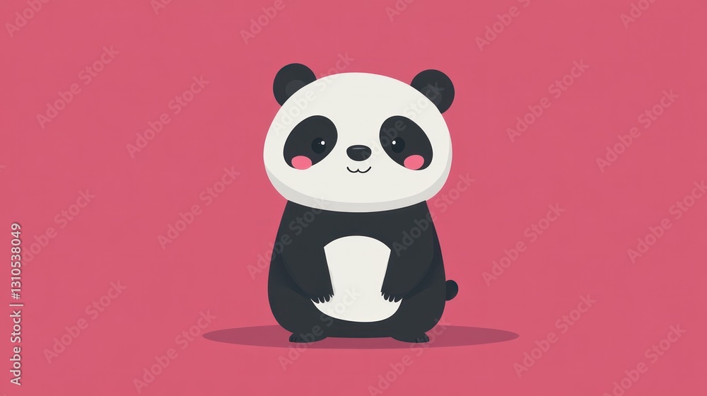 Fototapeta premium A Cute Cartoon Illustration Depicting A Friendly Panda Bear