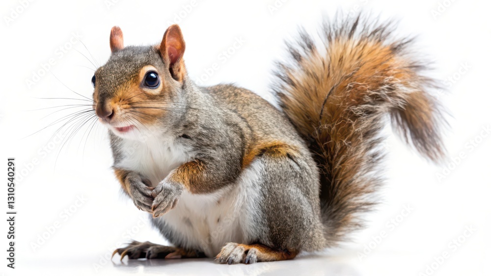 Obraz premium Eastern Gray Squirrel on White Background