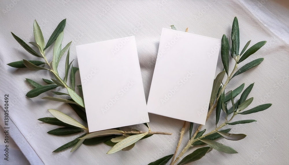 Two Blank Greeting Cards Mockups Embodying Summers Mood Vibrant Chic Stationery Set Against a Calm Coastal Backdrop at Dusk Two Blank Greeting Cards Mockups Embodying Summers Mood Vibrant Chic Stationery Set Against a Calm Coastal Backdrop at Dusk