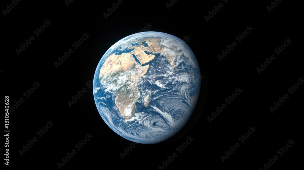 Stunning View of Earth from Space Highlighting Continents and Oceans Stunning View of Earth from Space Highlighting Continents and Oceans