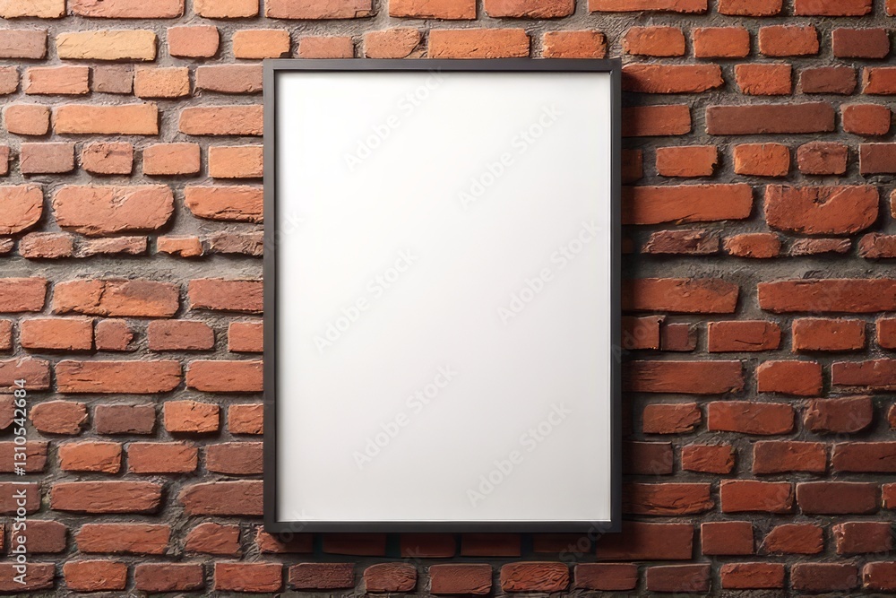 Blank Picture Frame on Brick Wall Mockup for Design Inspiration Blank Picture Frame on Brick Wall Mockup for Design Inspiration