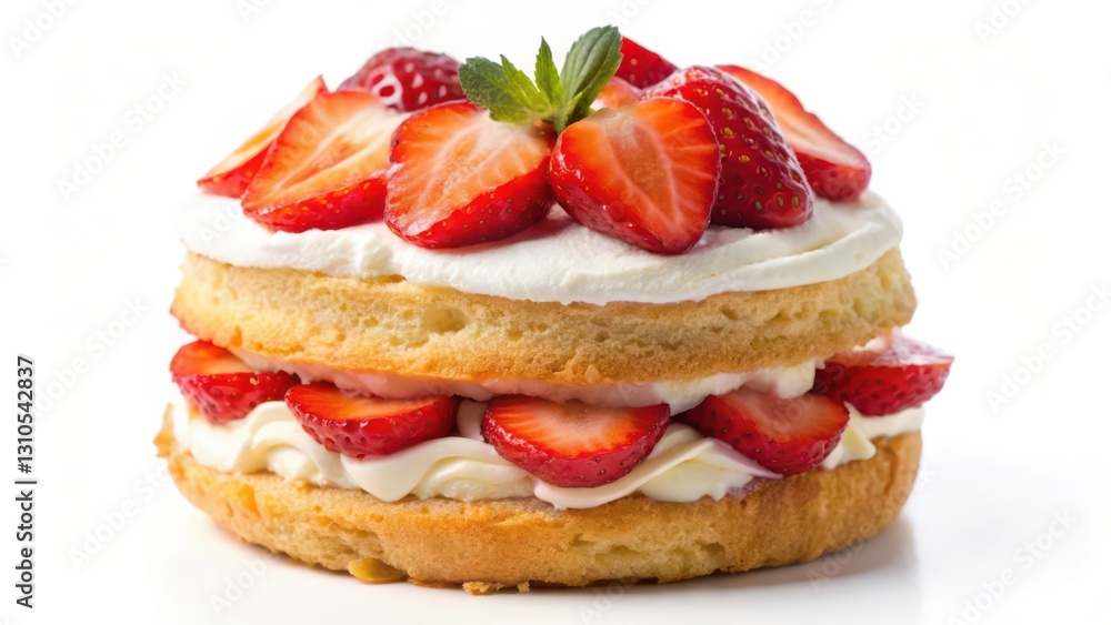 Strawberry Shortcake on White Background