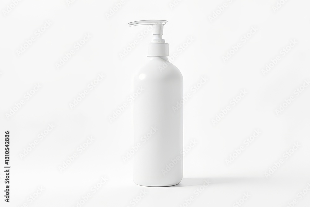 Blank White Plastic Bottle with Pump Dispenser - Mockup for Branding Design Blank White Plastic Bottle with Pump Dispenser - Mockup for Branding Design